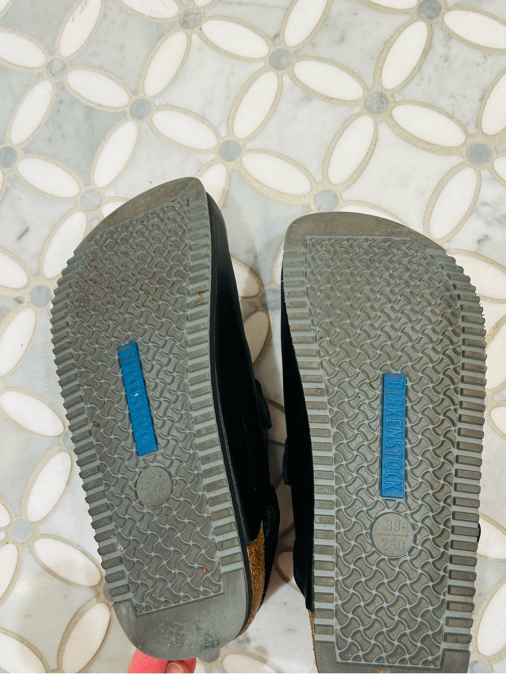 Birkenstock Tokio Super Grip Black Smooth Leather Slip-On Clog Sandals Strap 39 - Picture 10 of 13